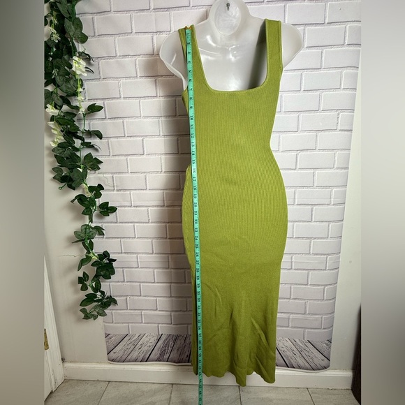 WINDSOR Elegant Green olive stretch Dress/size L - Picture 10 of 11